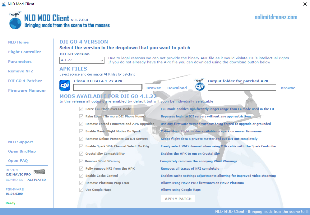 DJI Go4 APK Patcher (NLD Go4 