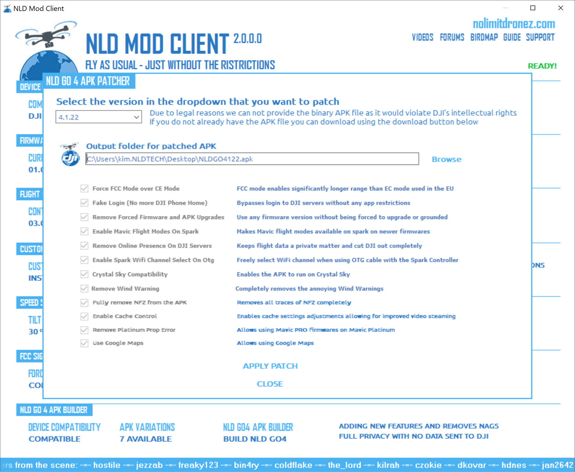 Standard Activation key for NLD MOD Client-nolimitdronez.com
